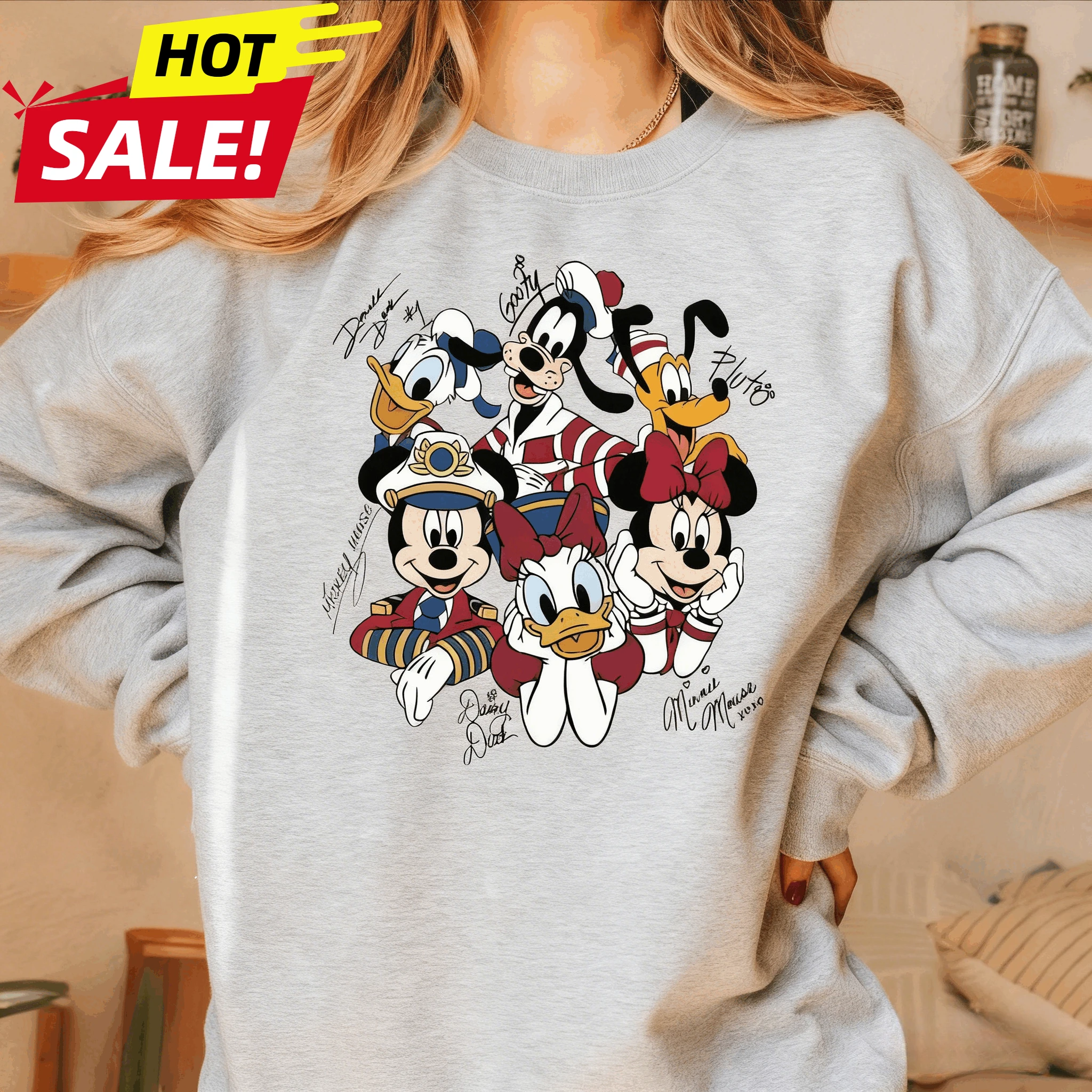 Disney minnie mickey menino menina inverno tripulação pescoço camisola família pai-filho oversized das mulheres dos homens oversized hoodie mangas compridas topo