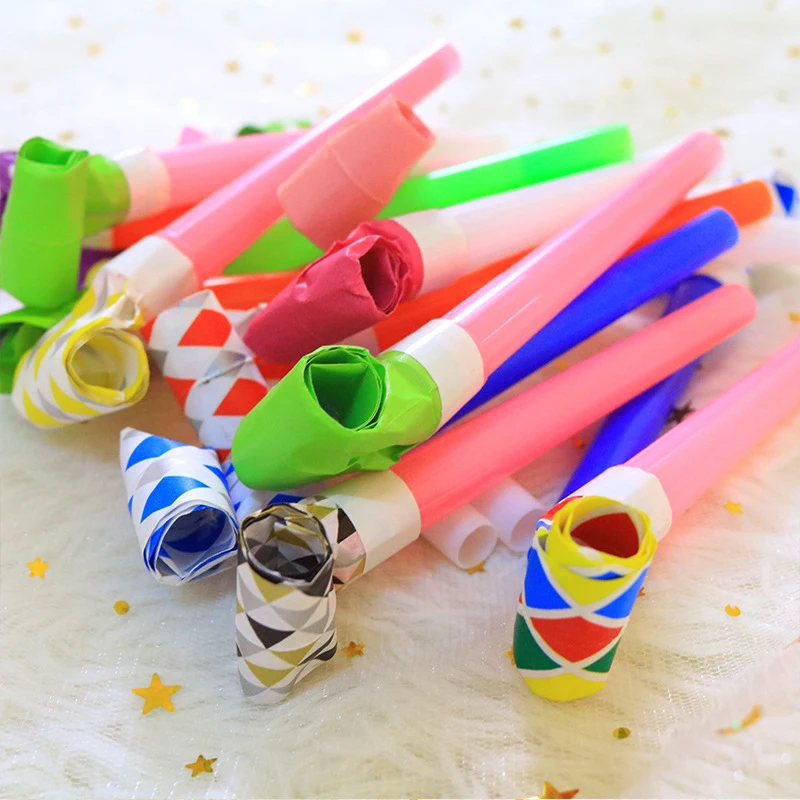 10Pcs Party DIY Decoration Fun Blowing Telescopic Whistle Toy Kids Party Birthday Gift Kindergarten Prize Carnival Gift