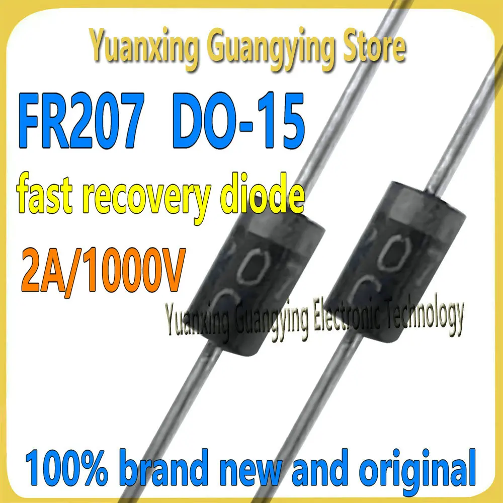 (50 pieces) FR207 RL207 DO-15 2A 1000V Fast-recovery rectifier diodes, large chip, 100% brand new