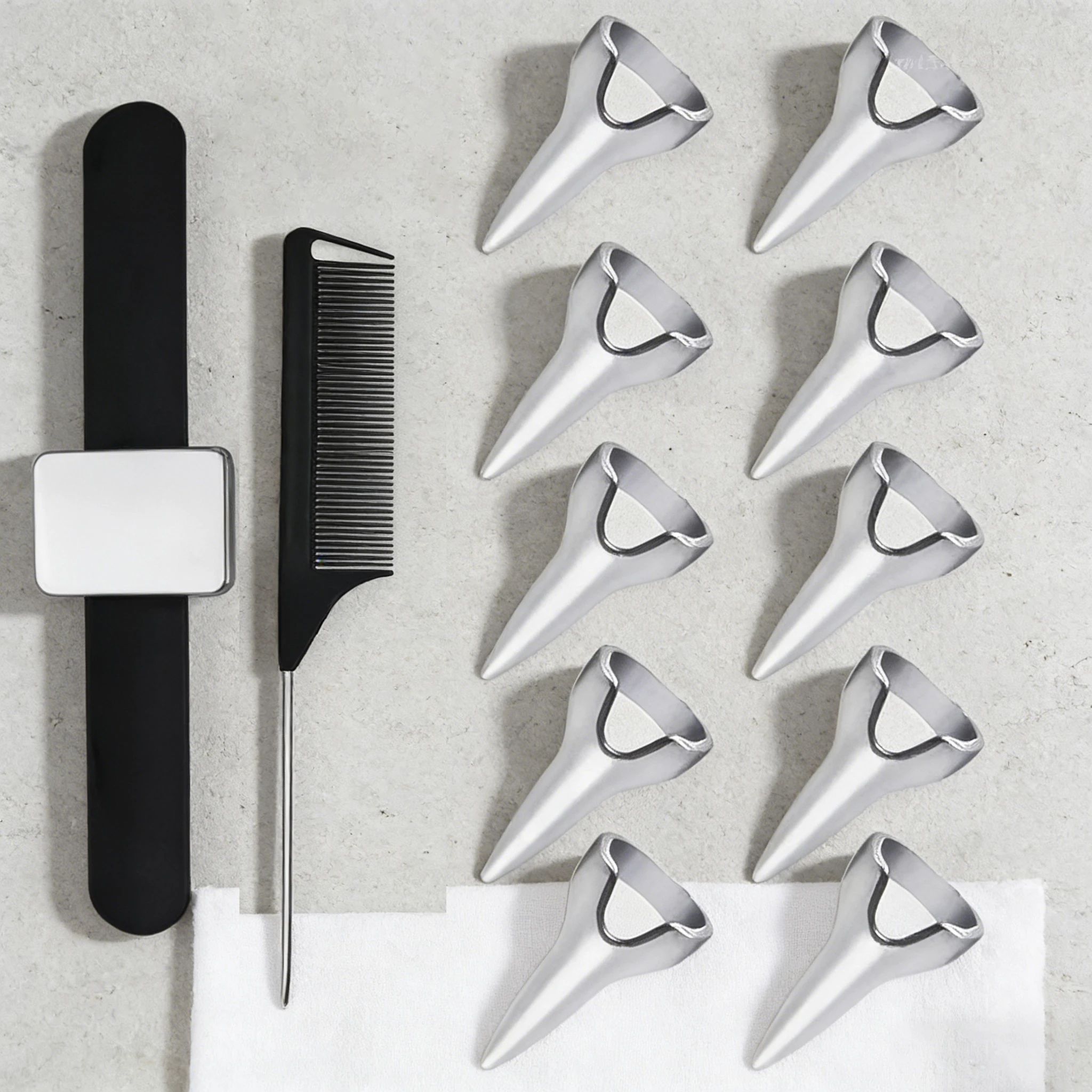 12 piece styling set, equipped with a hooked tail comb, silicone magnetic wristband, special for real hair wigs