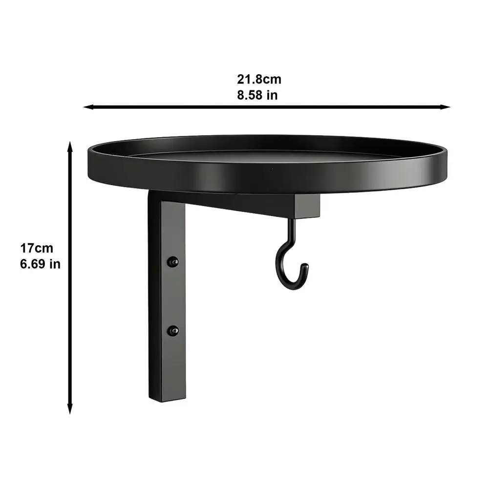 Rust-proof Bird Bath Weather-resistant Bird Bath Wall Mounted Bird Bath Tray with Feeder Hook Outdoor Metal for Garden Fence