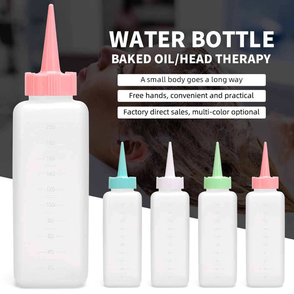 New 200ml Hair Salon Hairdressing Oil Applicator Bottle Pro Barbershop Color Bottles Dyeing Bottles Hairdresser Styling Supplies