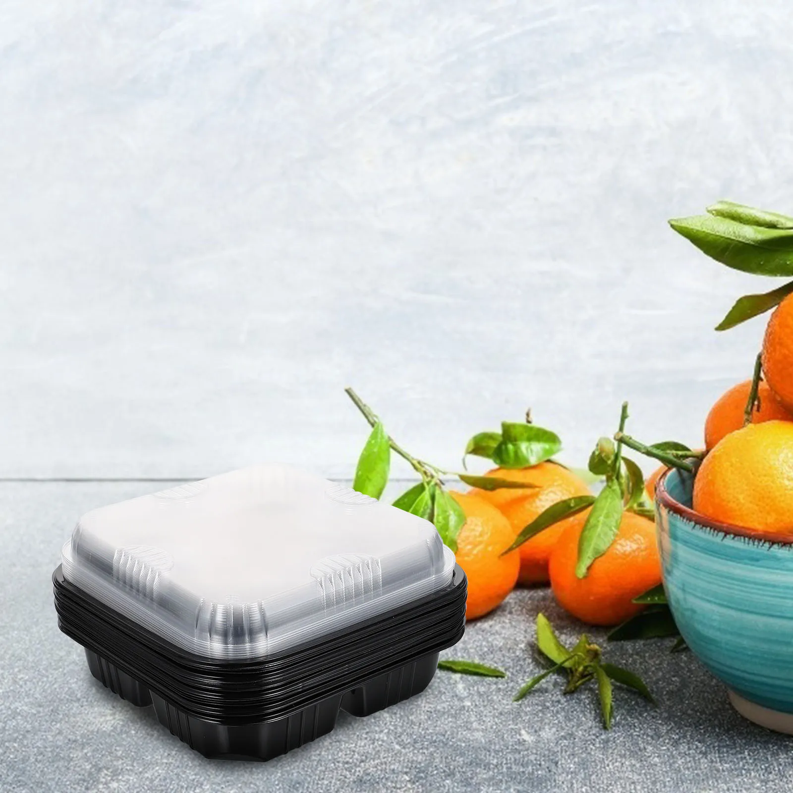 

10pcs Fruit Cutting Box Multifunctional Food Packing Case Multi Grid Container For Sandwich Sushi Bento Storage Thickened