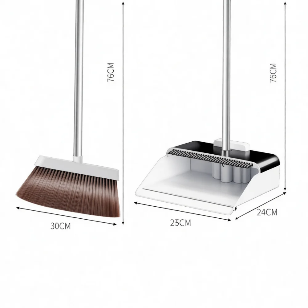 Broom And Dustpan Set Household Cleaning Sweeper Soft Bristle Anti Static Standing Floor Sweeping Tools For Kitchen Bathroom