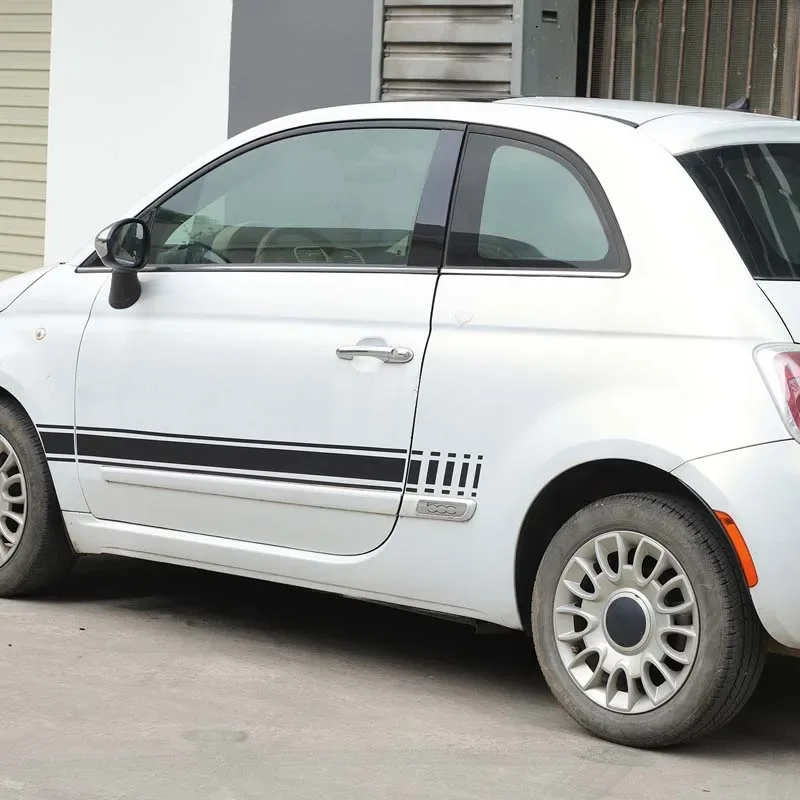 B أعمدة ملصق لشركة فيات 500 2008-2023 أبارث 595 695 2012-2017 2018 2019 2020 2021 2022 2023 قطعة أسود لامع