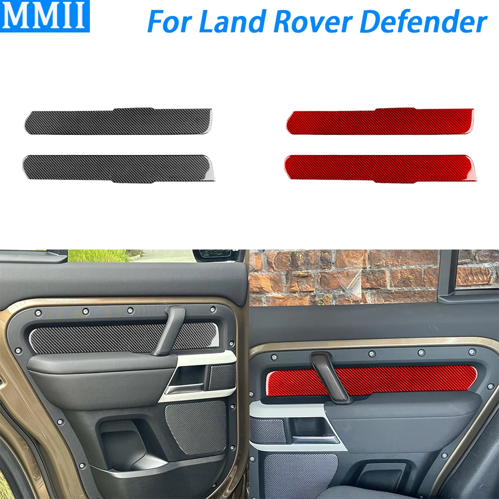 

For Land Rover Defender 2020-2023 Carbon Fiber Rear Door Armrest Panel Cover Trim Car Interior Decoration Accessories Sticker