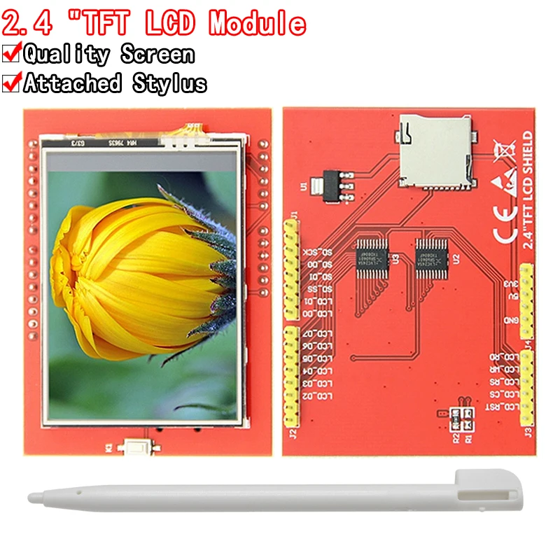 Moduł LCD TFT 2,4-calowy ekran TFT LCD dla Arduino UNO R3 Board i obsługa mega 2560 z piórem dotykowym, UNO R3