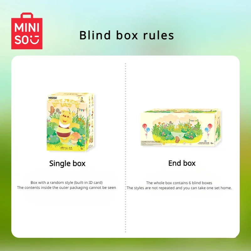 Caja ciega MINISO Disney, oso Pooh, serie de fiesta de amigos, adorno, caja misteriosa, juguetes de regalo de Navidad para el Día de los niños, productos genuinos