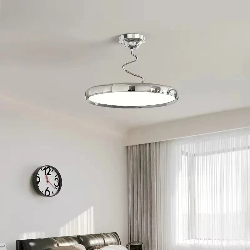 

Moden Rotundity Aluminium Ceiling Lights Acrylic Lampshade Living Room Bedroom Restaurant Kitchen Tri-color Dimming Hanging Lamp