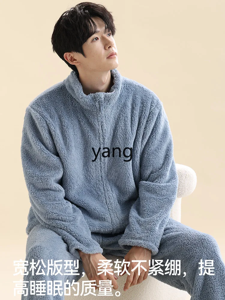 ملابس مريحة من القطن LMM سميكة ودافئة ومريحة تناسب الخريف والشتاء سترة صوفية بسحاب وياقة واقفة يمكن ارتداؤها في الخارج #3