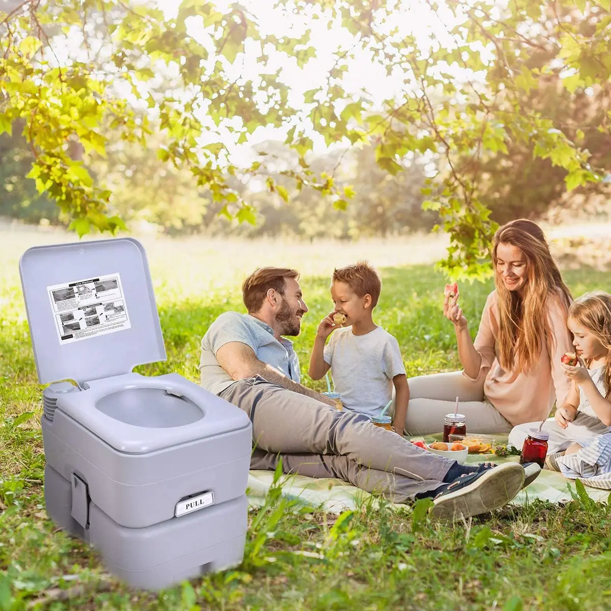 OEM 10L أو 20L المحمولة التخييم السفر RV المرحاض في الهواء الطلق العربة المحمولة السفر المرحاض