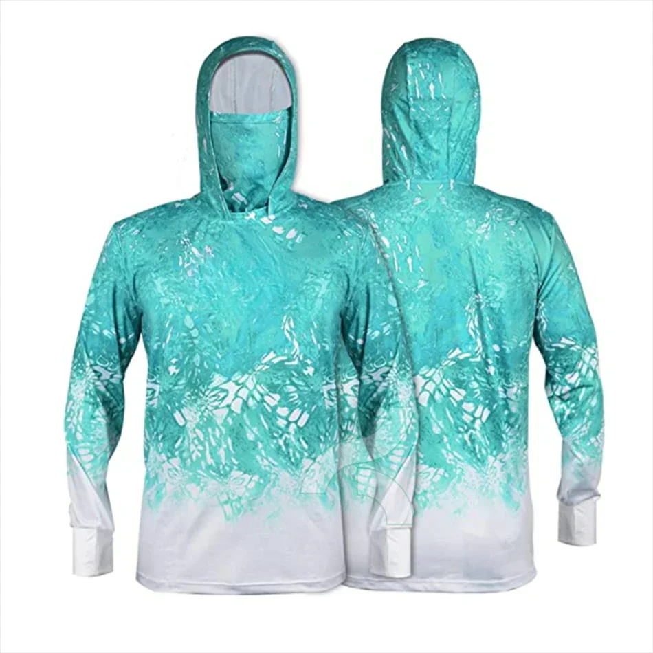 

Fishing Shirts UPF 50+ Face Cover Fishing Clothes Sun UV Protection Long Sleeve Hoodie Men's Face Mask Camisa De Pesca