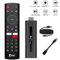TV98 Android 14.0 TV Stick ATV Smart TV Box 8K 2.4G 5G WiFi Quad Core BT Android TV Stick Set Top Box for Network Media Player