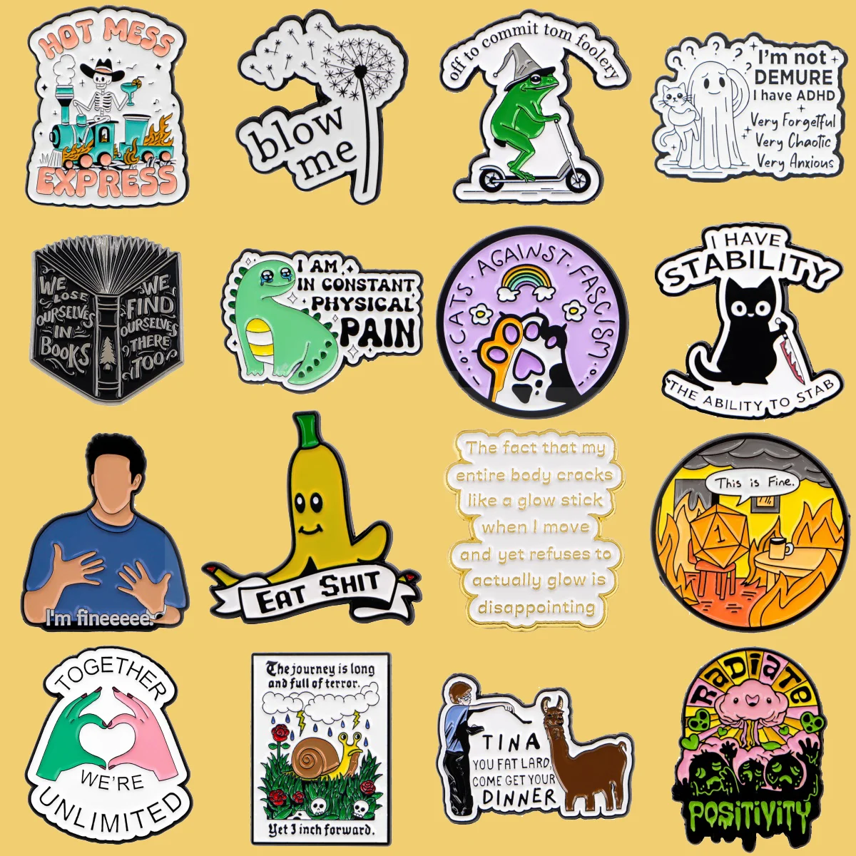 

Friends tv Enamel Pin Cartoon Llama Brooches For Women Lapel Pin For Backpack Quotes Badge Party Gifts Clothing Accessories