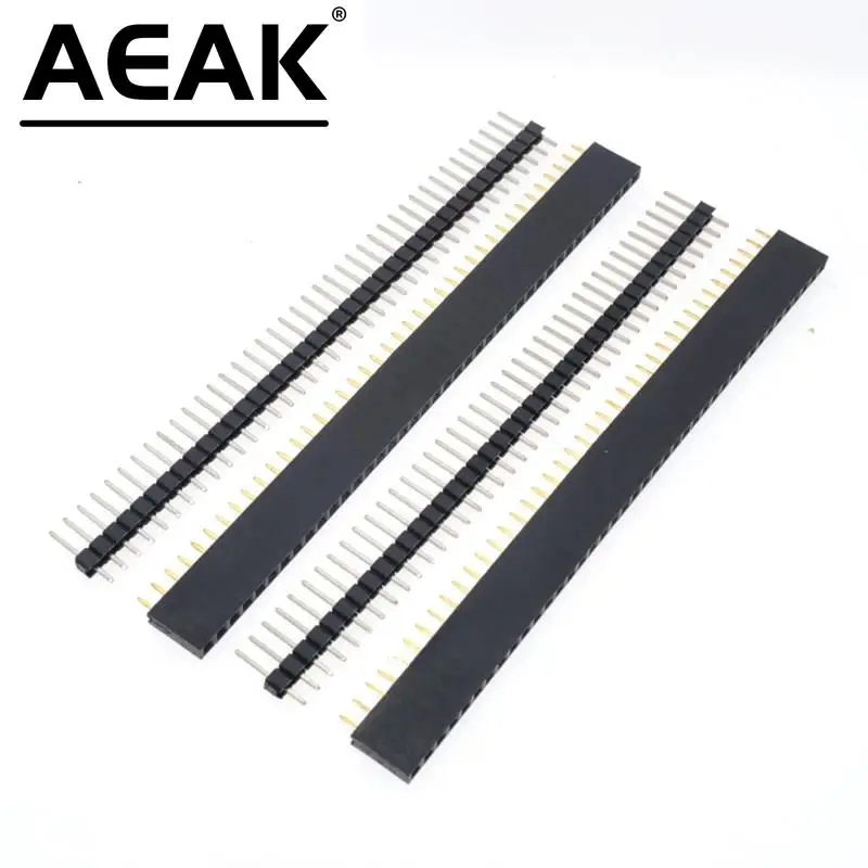 AEAK 1lot=10pcs 1x40 Pin 2.54mm Single Row Female + 10pcs 1x40 Male Pin Header connector