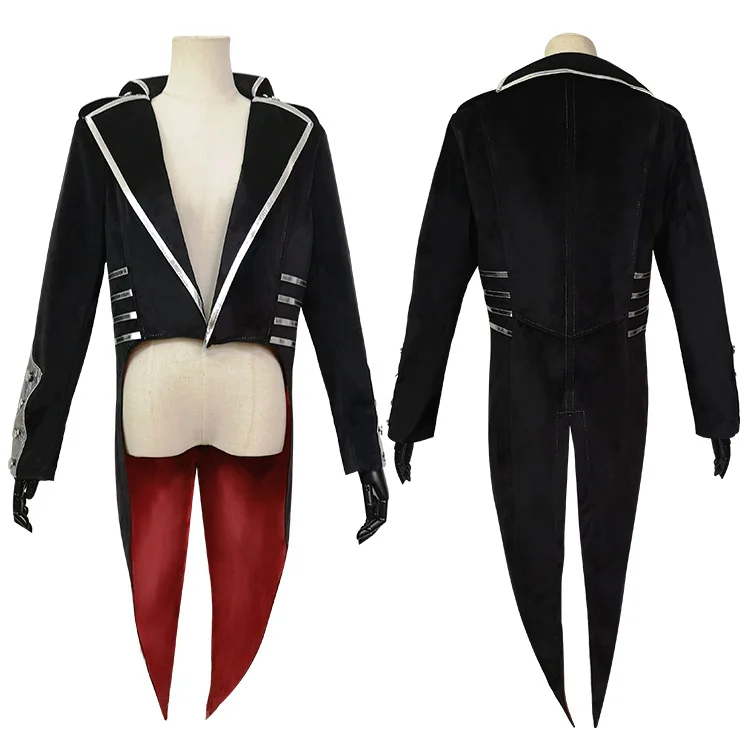 

New Men's Tailcoat Jacket, Black Velvet, Gothic Steampunk Vampire Tailcoat