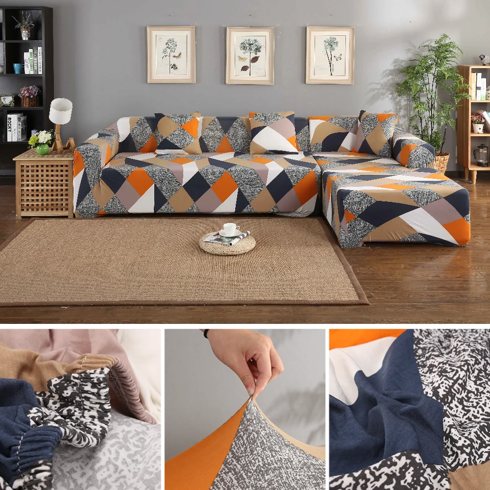 Printed Elastic Sofa Cover Antidirty Spandex Sofa Cover Slipcovers for Bedroom Office Living Room Home Decor Furniture Protector