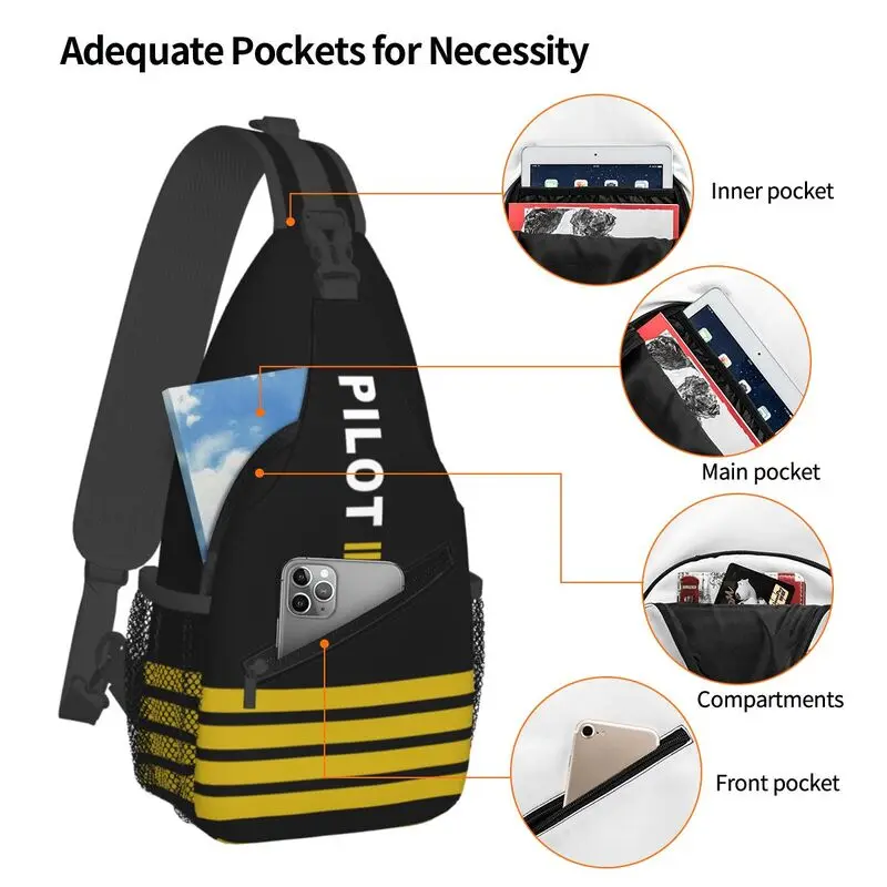 Mochila De aviador de aviación para hombre, bolso de hombro personalizado con rayas de capitán piloto, para ciclismo y Camping