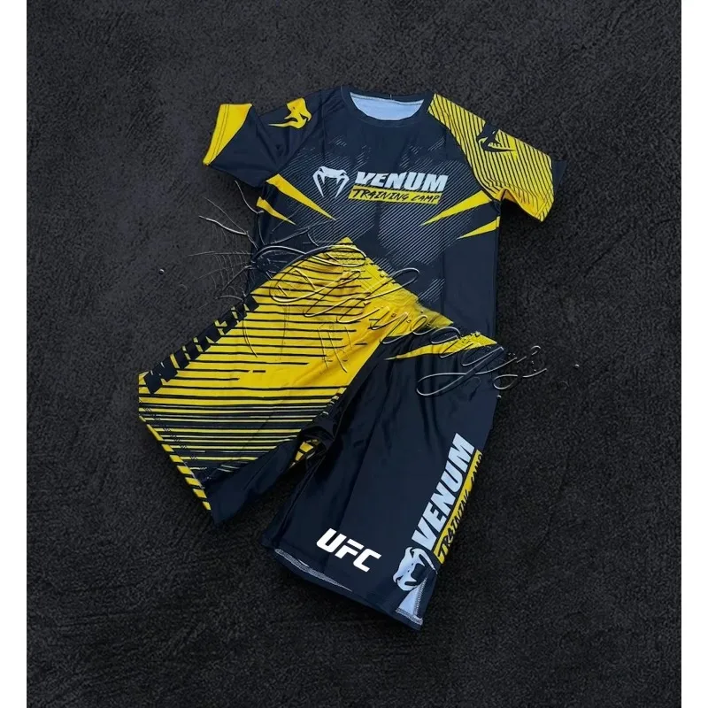 

Новинка 2026 года, восьмиугольная клетка UFC MMA, быстросохнущий комплект для мужчин и женщин, аутентичный боксерский костюм, шорты для мужчин и женщин