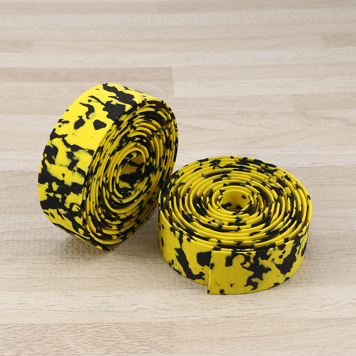 2Pairs Comfortable PU Handlebar Tape Mountain Bike Camouflage Yellow Black 200x3cm Lightweight Durable Bicycle Grip Band