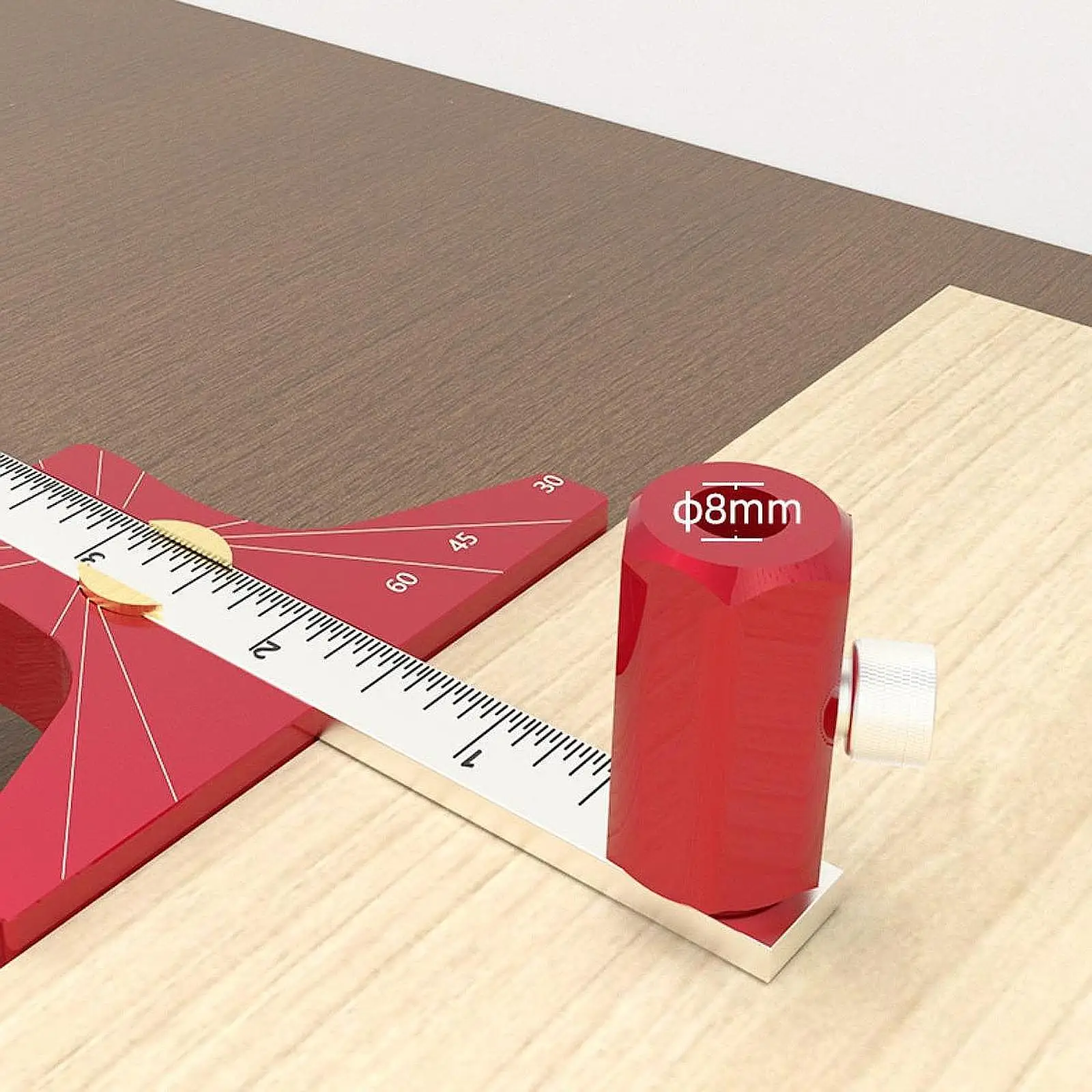 

Woodworking Ruler, Square Ruler Aluminum Alloy Carpenter Squar Easy to Use Line