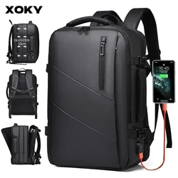 Xoky mochila masculina para laptop de negócios, 18 polegadas, qualidade, grande capacidade, à prova d'água, usb, mochilas de viagem, acampamento, mochaila