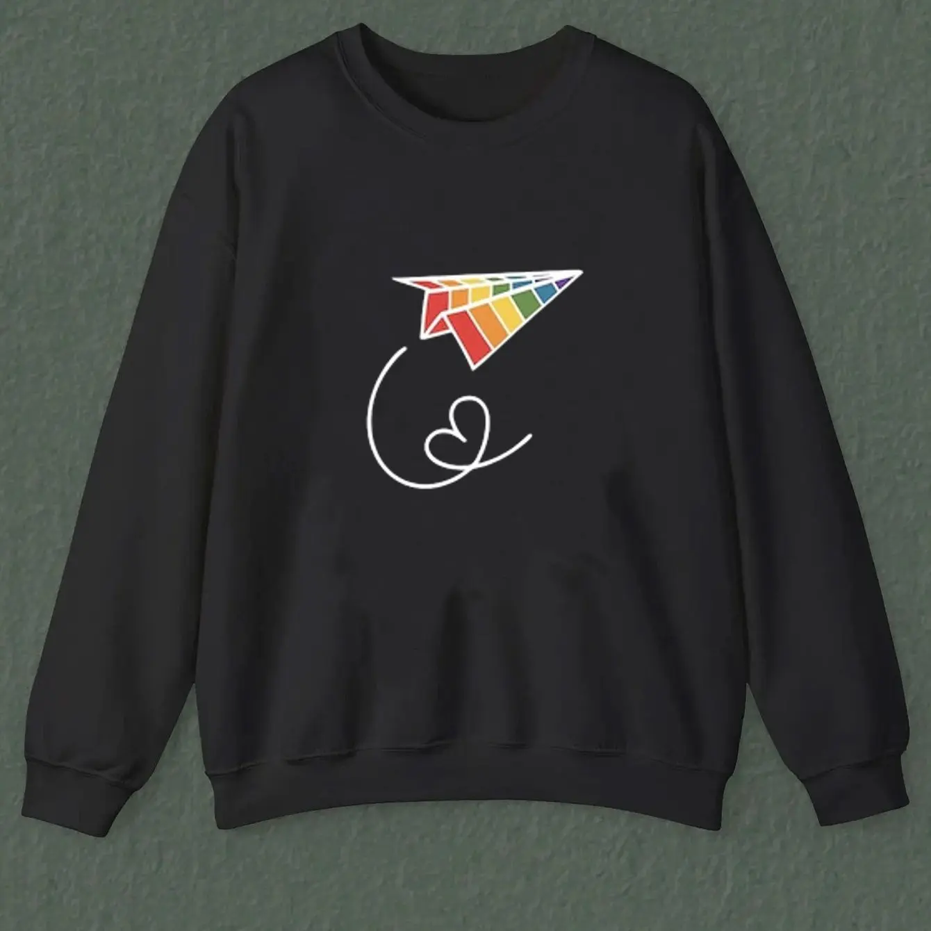 

Paper Airplane Pattern Printed Autumn and Winter Men's and Women's Long Sleeved Sportswear Casual and Loose Outdoor Street