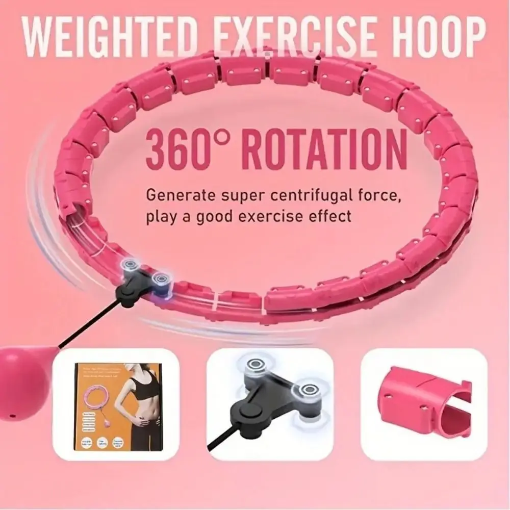 24/28/36 Detachable Knots Smart Weighted Fit Hoop Size Adjustable 360 Degree Ball Auto Rotate Abdominal Workout Equipment