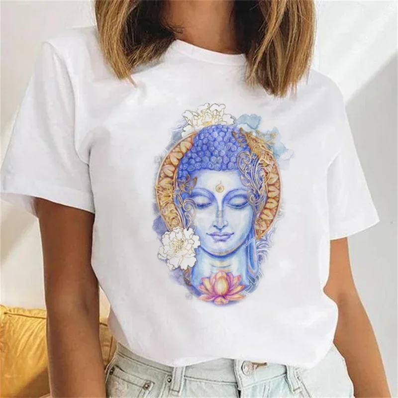 Hamasa Hand of Fatima Print Women's T-Shirts Lucky Hamsa Hand Harajuku Alchemy TShirts Summer Short Sleeve White Top Tees Female