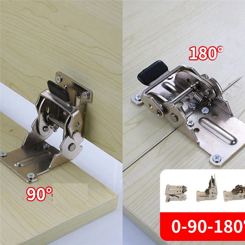 

AB35-8PCS 0-90-180 Degree Self-Locking Folding Hinge Table Legs Silver Folding Coffee Table Furniture Hardware Cabinet Hinge