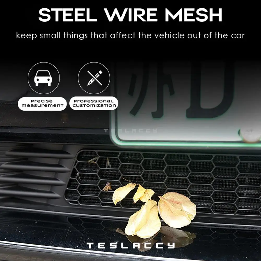 For Tesla Model Y 2024 Car Lower Bumper Anti Insect Net Anti Dust Proof Inner Vent Grille Cover Insect-proof Front Cover Inlet