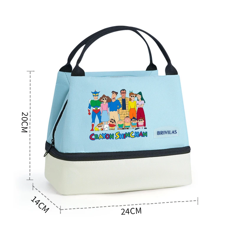 Crayon Shin-chan Lunch Bag man woman Insulation Bento Pack anime Cartoon Thermal Food Bags Student Bento Handbag Meal Pack new view 3