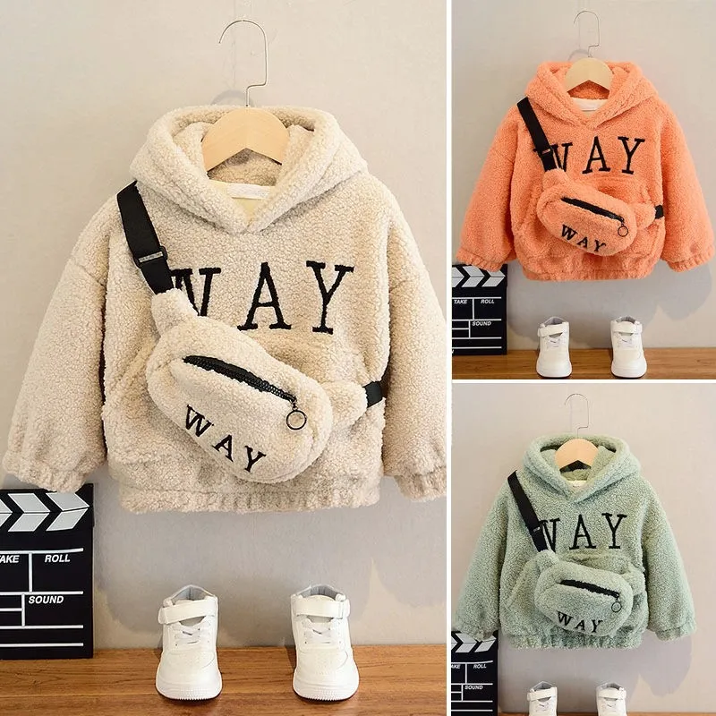 Hoodies de lã de manga comprida infantil, suéter, pulôver, suéter, top, moda, crianças, meninas, meninos, 2-9 anos, quente, outono, inverno