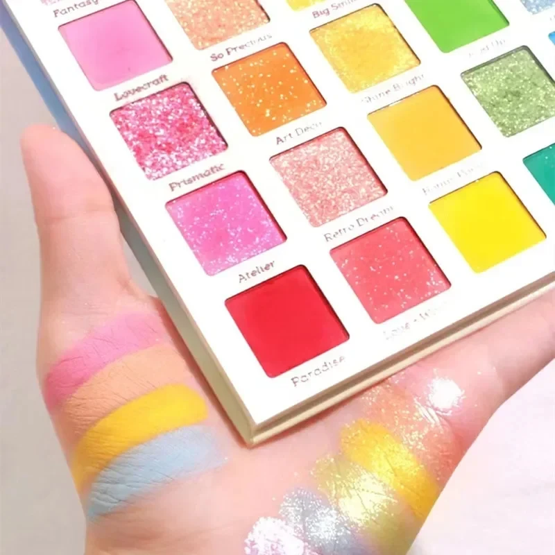 Paleta de sombras de ojos de arcoíris, maquillaje práctico, maquillaje ligero seguro, paleta de sombras de ojos de ensueño para niños, escenario al por mayor, 30 colores