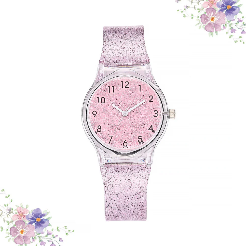 Creative Watch Pink Shining Quartz Timepiece with Cartoon Design Adjustable Strap for Birthday Christmas Present
