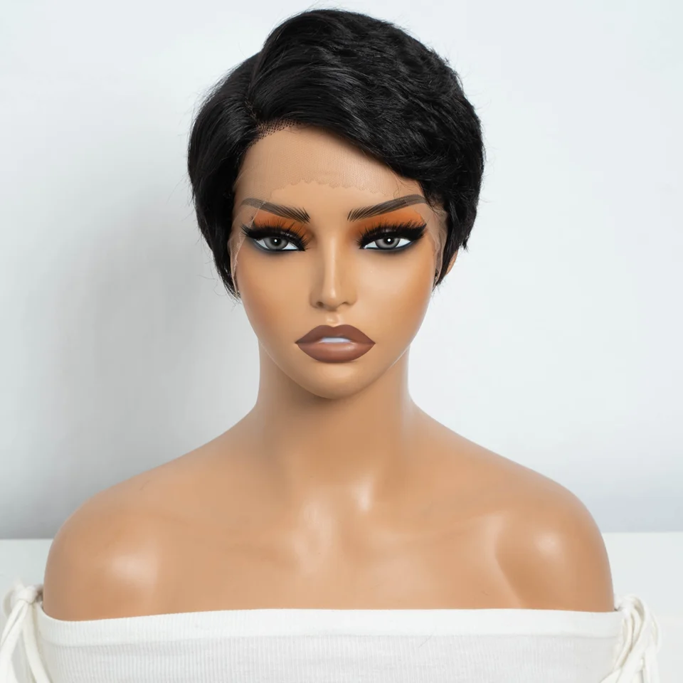 Straight Pixie Cut Wig Human Hair Wigs 13x6x1 Transparent Lace Front Short Bob Wig TPart Lace Wig Brazilian Human Hair For Women