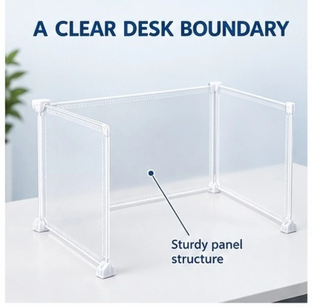 3Pcs Removable Desktop Partition Shield Protective Privacy Divider for Desk Counter Table Cashier Reception Sneeze Guard Board