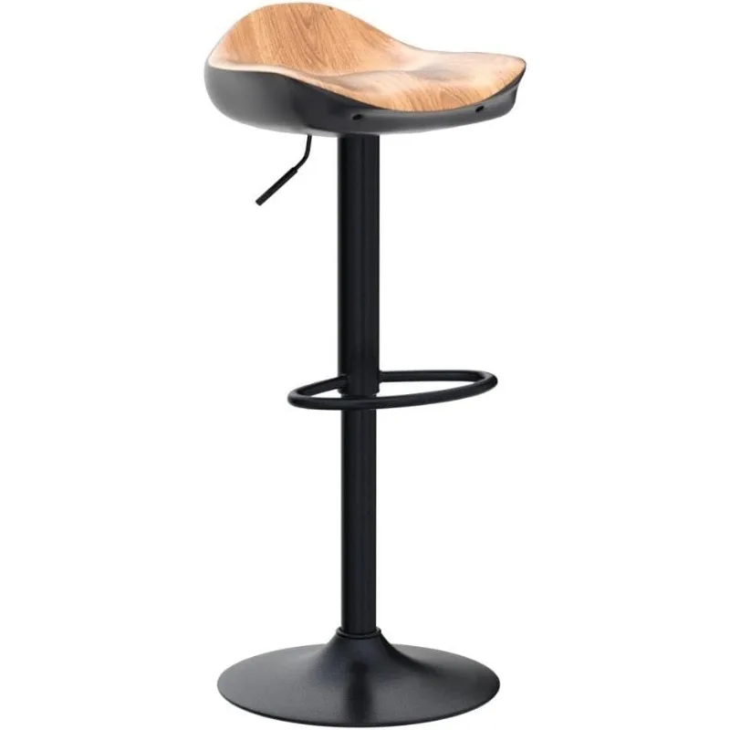 Barstools PU&Plastic Counter Height Bar Stools Adjustable Swivel Bar Chairs with Footrest, Ergonomic Streamlined