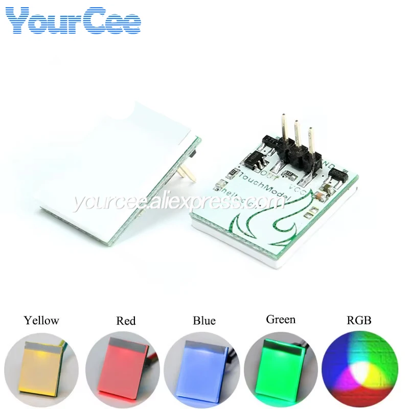 10pcs/1pc HTTM Capacitive Touch Switch Button Sensor Module 2.7V-6V Green Blue Red Yellow RGB Display for Arduino