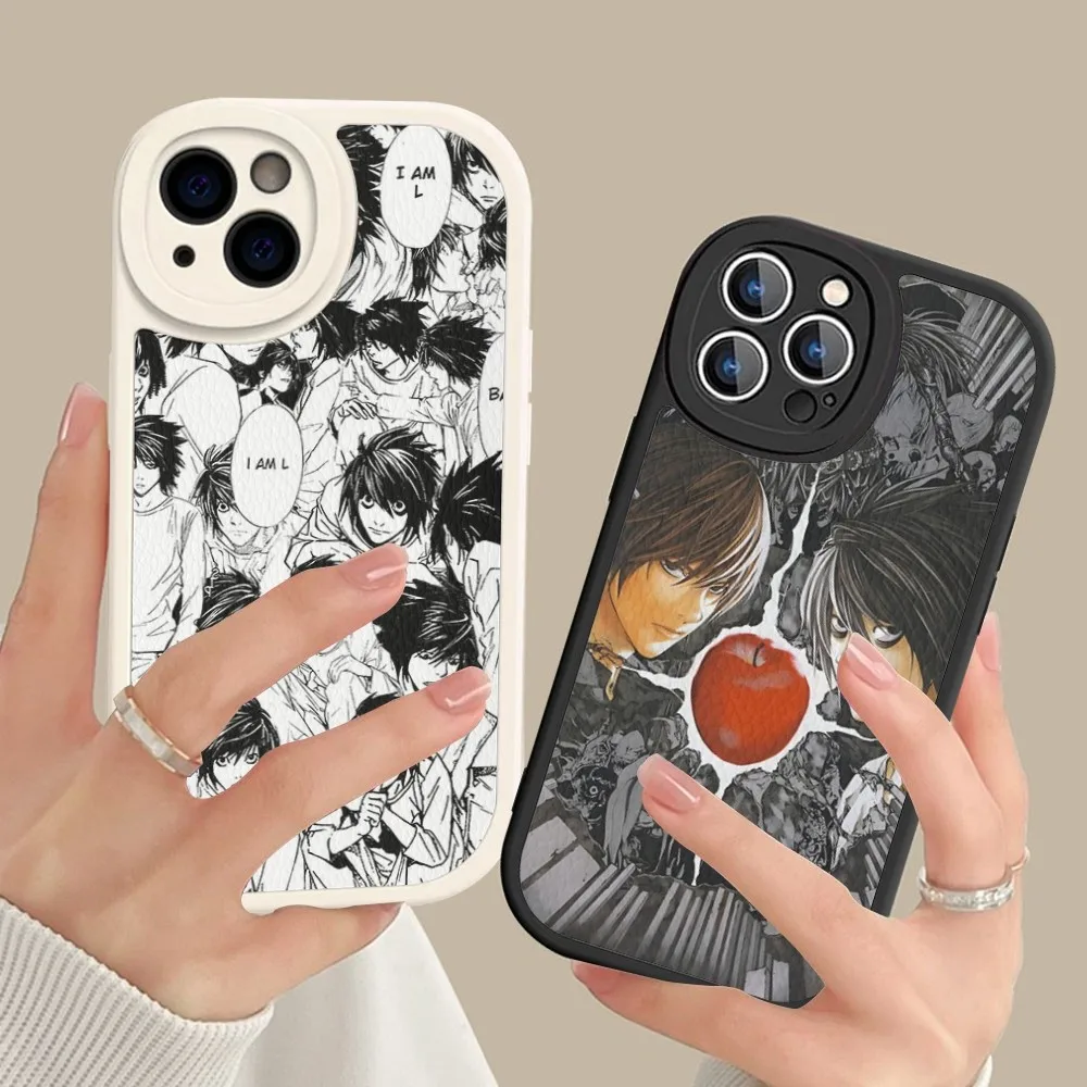 Death Note Yagami Light L Lawliet Phone Case Hard Leather For IPhone 14 13 12 Mini 11 14 Pro Max Xs X Xr 7 8 Plus Fundas