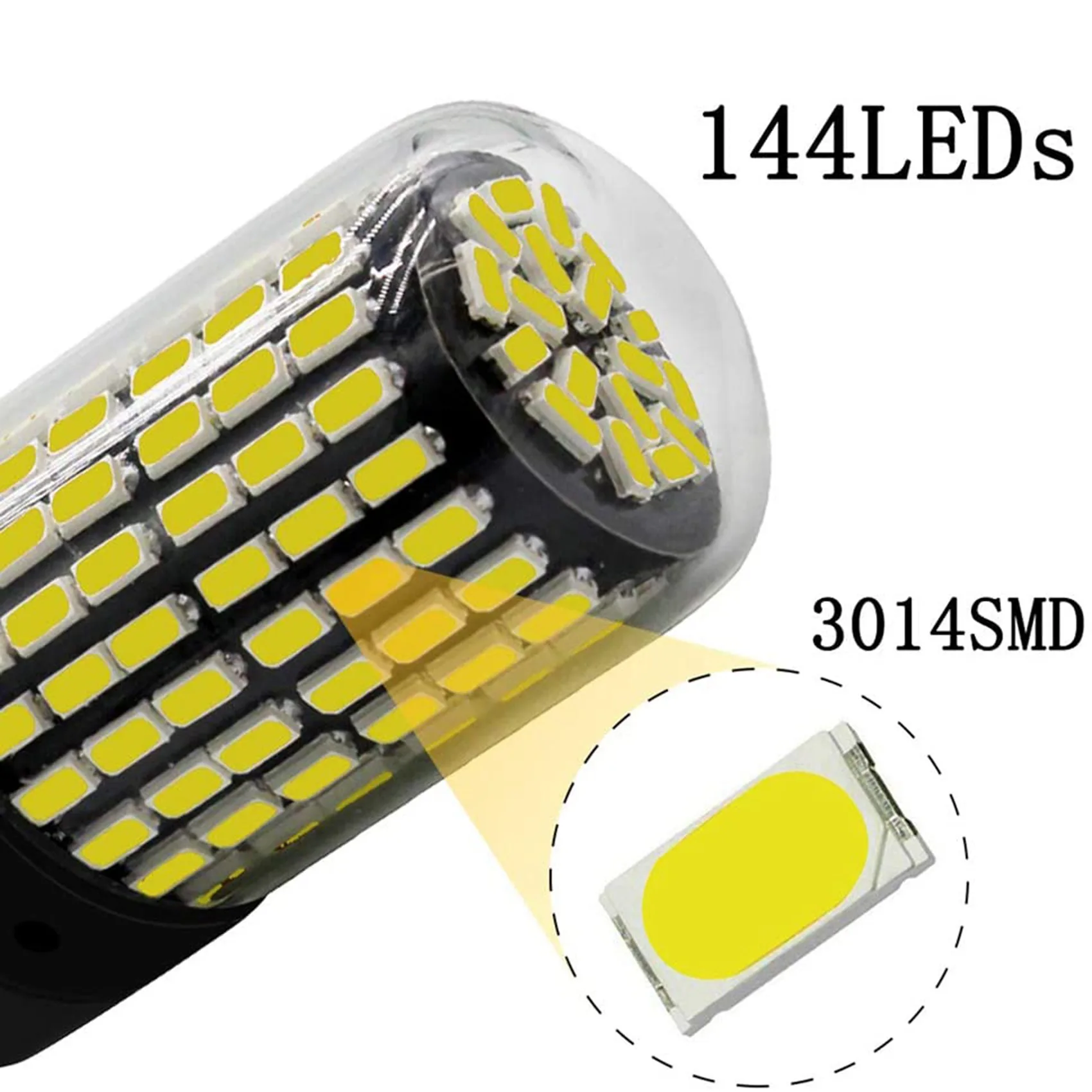 Ampoules LED ABHY-2X Car 3014 144Smd Canbus T20 7440 W21W pour clignotants, feux de freinage et feux de recul