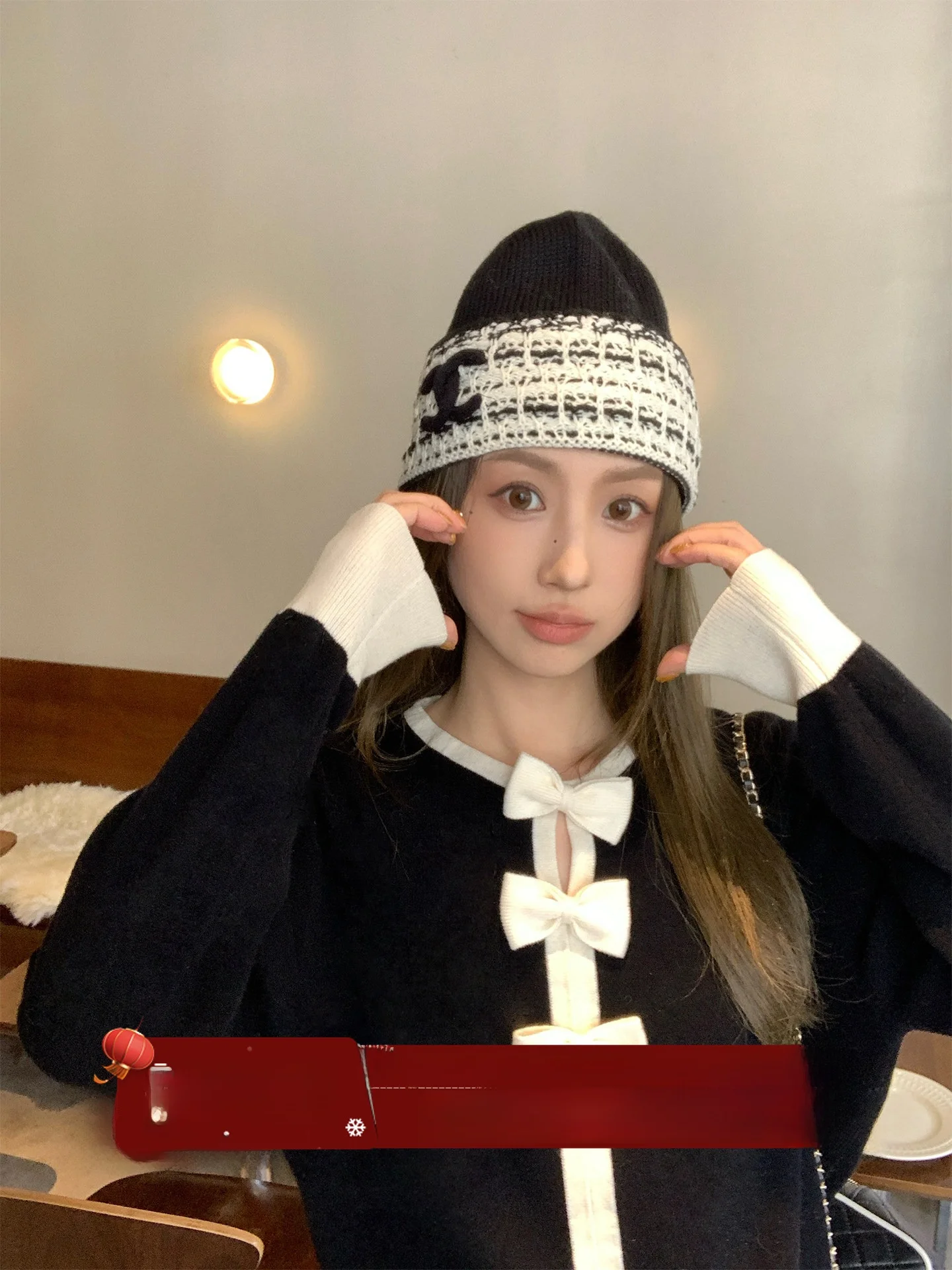 

Классический вязаный джемпер с вырезом «сердечко» и узлом, с длинными рукавами, женский зимний модный топ Vibe2025, новинка