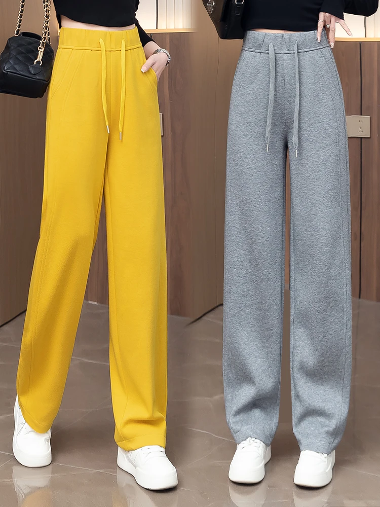 

Slim Fit Wide Leg Banana Pants Women's Casual High Waist Loose Sporty Trousers Spring Autumn Street Style Comfortable Cotton
