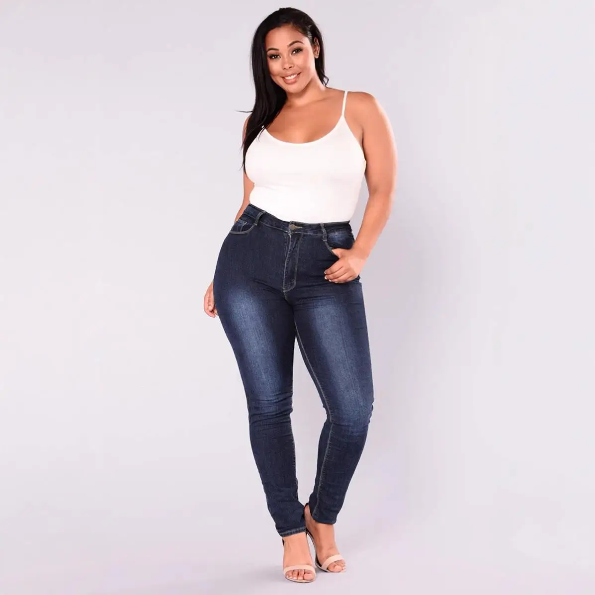 

Extra Large Stretch Denim orts for Women High Waist Urban Sle Blue Jeans High Elastici Women's Faion plus Size orts