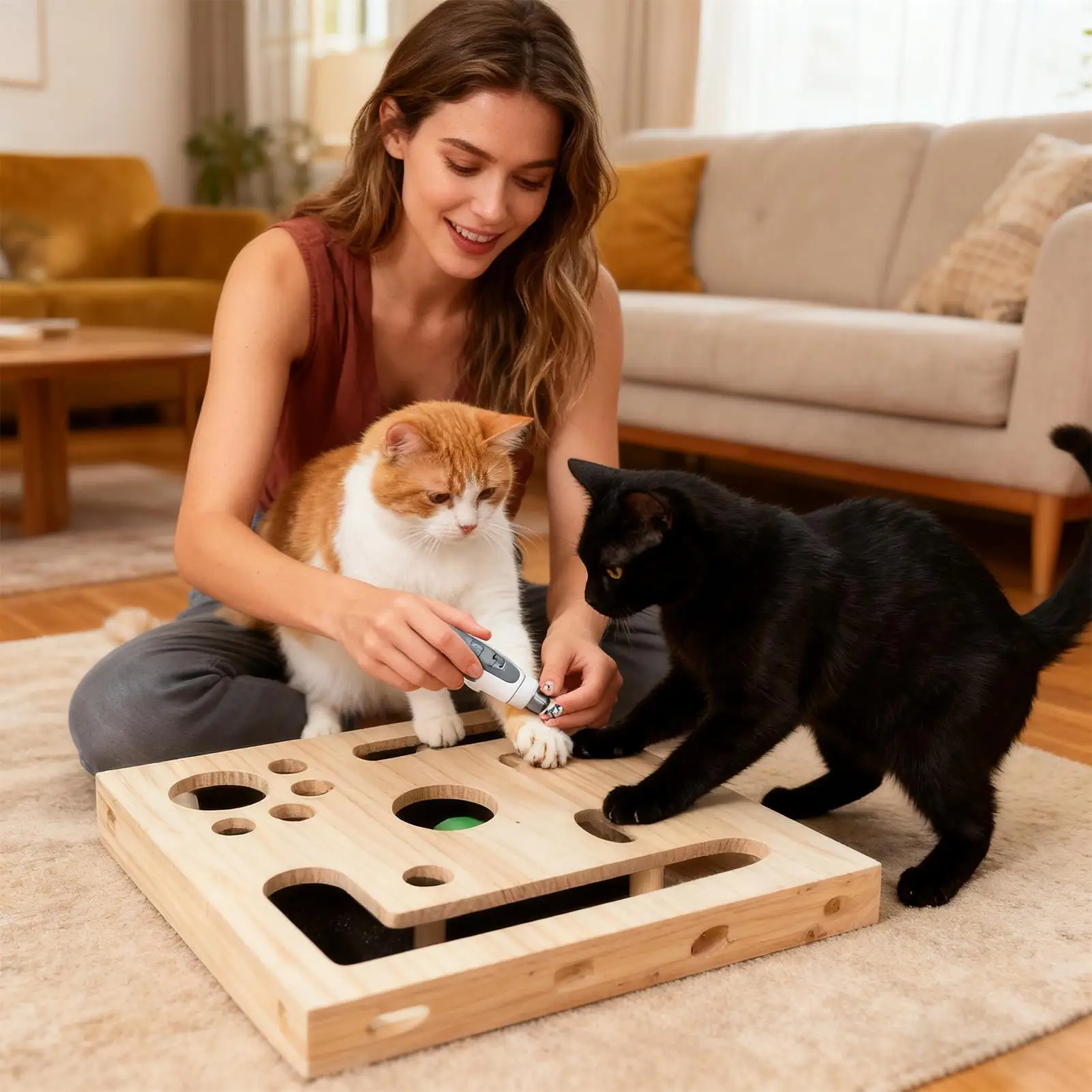

Pet Scratch Puzzle Box Interactive Puzzle Scratcher Cat Nail Scratch Enrichment Box For Pet Exercise Training Boredom Travel