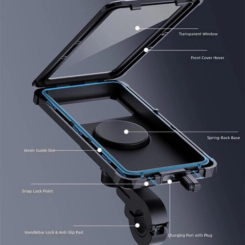 Universal Fahrrad Lenker Halterung Wasserdichte Touchscreens Telefon Halter Geeignet für 5,5 bis 6,9 Zoll Smartphones – Detail 1