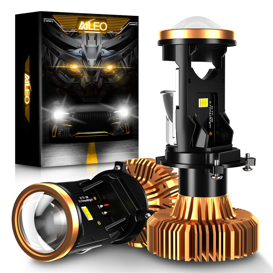 AILEO H4 9003/HB2 Led Headlight Bulbs Canbus 20000LM With Mini Projector Lens For Car Motorcycle 6500K White Lamps High/Low Beam