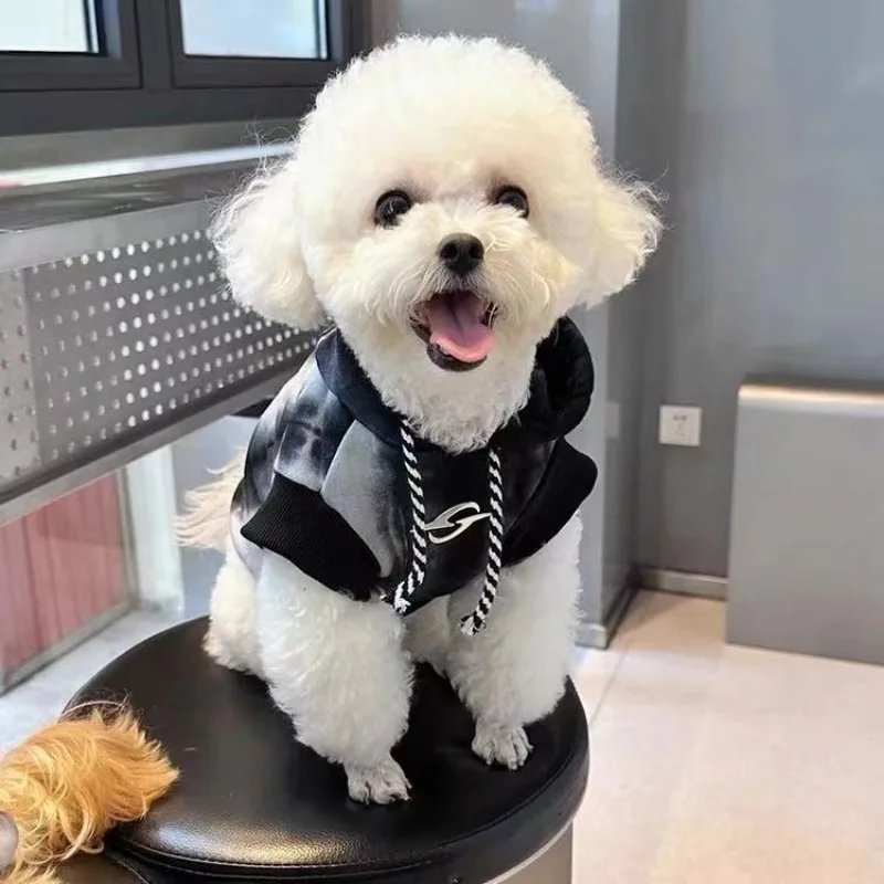 Dog Clothing Autumn/Winter Pet Clothing Hooded Sweater Gradient Marquis Bears Teddy Sweet Cool Style