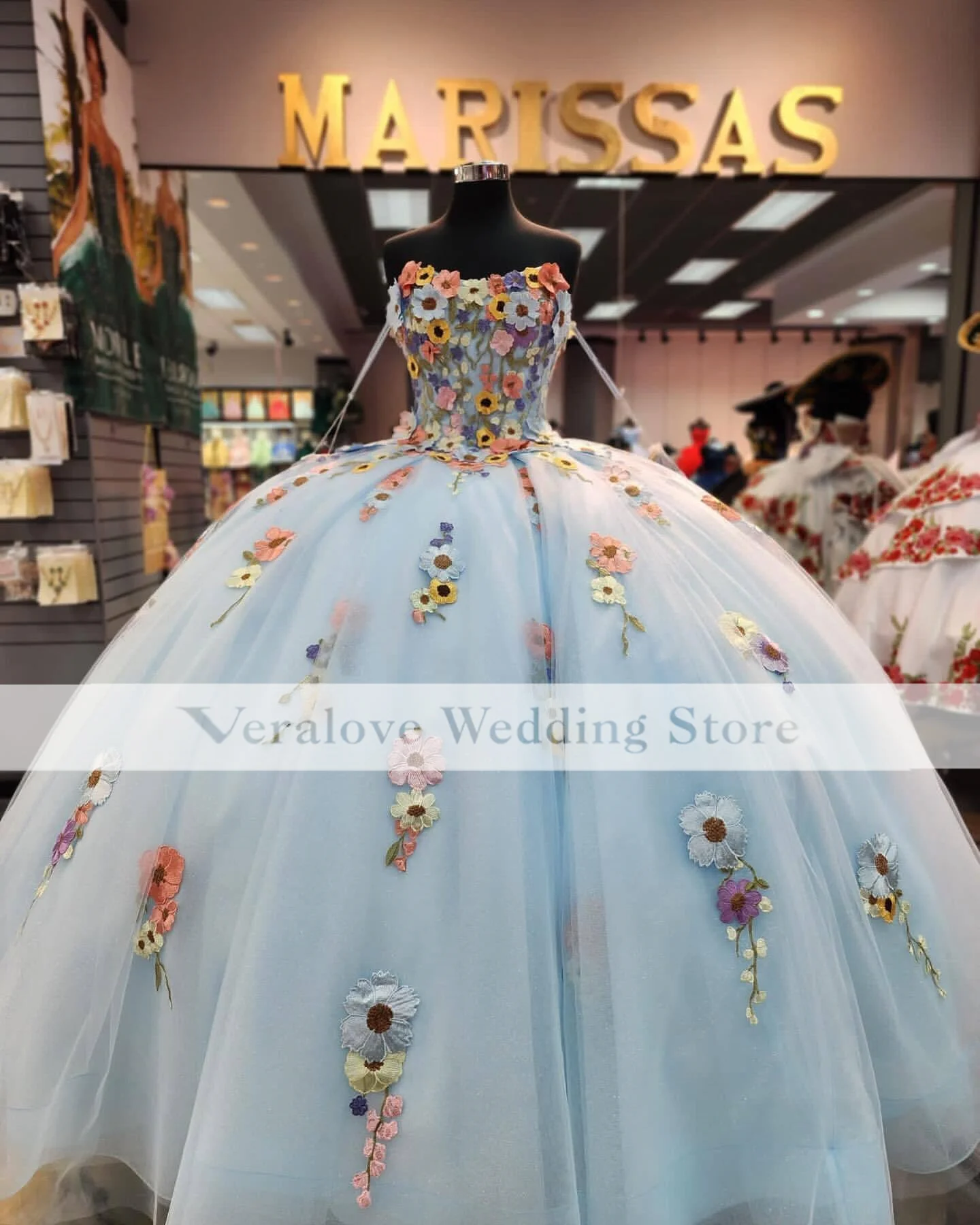 Vestidos De Quinceañera con apliques De flores para niña, Vestidos De Quinceañera, azul claro, dulce 16, 2024