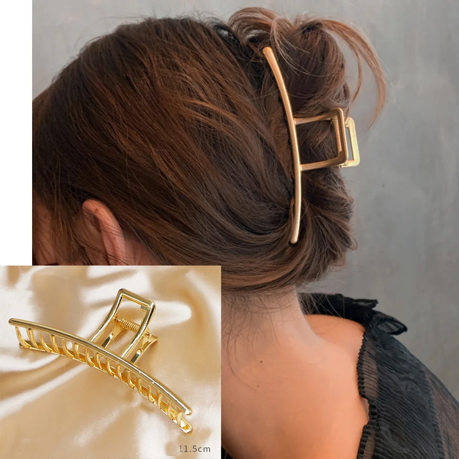 Artiglio per capelli in metallo irregolare alla moda Fermagli per capelli vintage Forcina per granchio Semplici mollette geometriche Fascia per capelli Accessori per capelli Copricapo